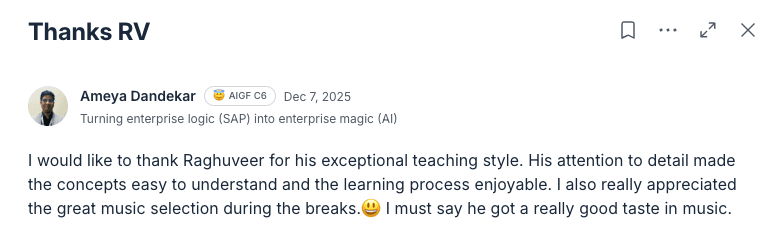 Testimonial from Ameya Dandekar